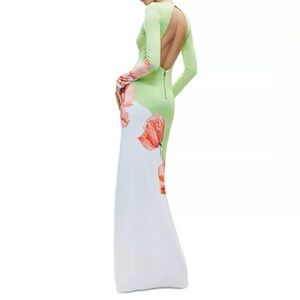 Alice + Olivia Delora Maxi Dress in Dream Life Sharp Green